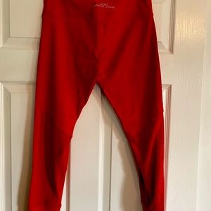 Never worn Lorna Jane Bright Red Leggings with Mesh